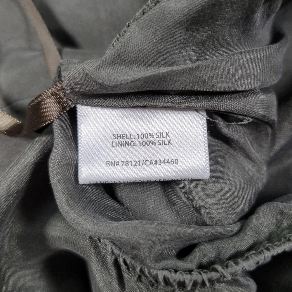Eileen Fisher Silk Maxi Skirt Womens S Gray Sateen Tiered Long Minimalist Luxe
